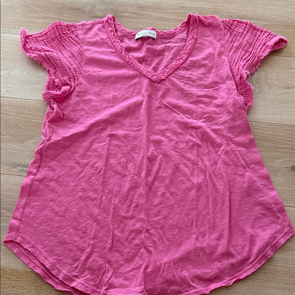 Michael Stars Fuchsia V-Neck Tee